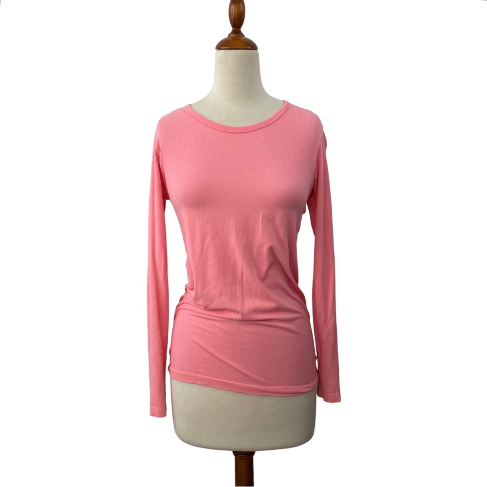 Alo Yoga Bubblegum Pink Long Sleeve Breathable Workout Top